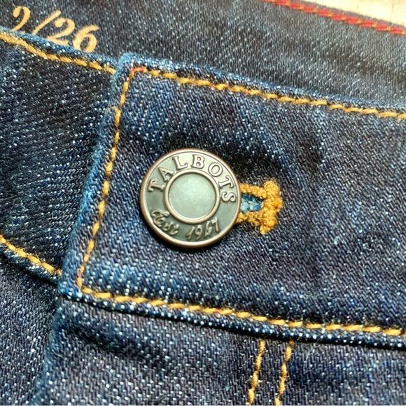 NWT Talbots Jeans Women’s Straight Leg 2 / 26 Blue Denim Mid Rise Dark Wash NEW - Picture 5 of 15
